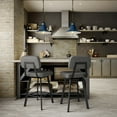 thumbnail image 4 of Amisco Clarkson 30 In. Swivel Bar Stool - Grey Faux Leather / Black Metal, 4 of 7