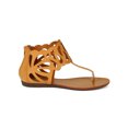 thumbnail image 2 of Bumper BB05 Women Leatherette Thong Cutout Gladiator Flat Sandal, 2 of 5