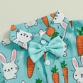 thumbnail image 6 of Okbabeha Baby Toddler Boy Easter Outfits Rabbit Carrot Short Sleeve Button-up Shirts Solid Color Shorts 2 Pcs Set, 6 of 8