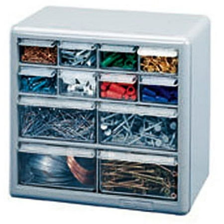 stack-on 12-drawer storage cabinet, silver gray - walmart