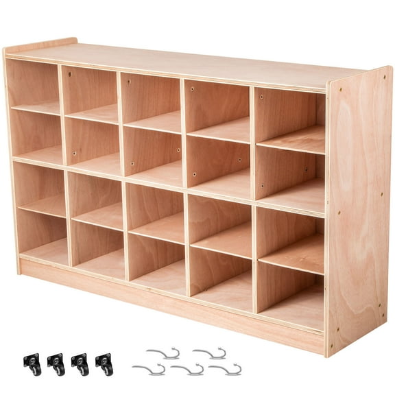 KFFKFF Unit 20 Cubby Storage Unit Classroom 30 inch High Birch Plywood Wooden Cubbies for Classroom Cubby Wooden Storage