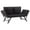 Black rattan + black cushion, variant on vidaXL Patio Bench Adjustable with Cushions for Outdoor Garden Poly Rattan