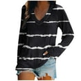 thumbnail image 1 of PEZHADA Hauts à Manches Longues pour Femmes Mode Décontractée Col en V Imprimé Blouse, 1 of 9