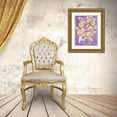 thumbnail image 3 of Krinlox 14x18 Gold Ornate Wood Framed with Double Matting Museum Art Print Titled - Bubble Blossoms on Violet, 3 of 4