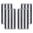 thumbnail image 3 of Superior Cabana Striped 4-Piece Oversized Cotton Beach Towel Set, Charcoal, 3 of 11