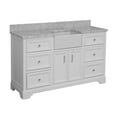 thumbnail image 6 of Zelda 60" Single Farmhouse Bathroom Vanity with White Cabinet and Carrara Marble Top, 6 of 6
