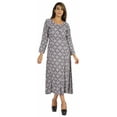 thumbnail image 5 of Bimba Printed Maxi Dress For Women Front Button Placket Ethnic Dress Casual Rayon Dresses, 5 of 7