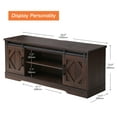 thumbnail image 5 of WAMPAT Farmhouse TV Stand with Sliding Barn Doors, Media Console with 3-Tier Adjustable Shelf for TVs up to 65", Rustic Wood Entertainment Center for Living Room,Rustic Brown, 5 of 6