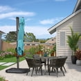 thumbnail image 4 of PURPLE LEAF OUTDOOR 8FT Square Cantilever Umbrella with Base - 360° Rotating Waterproof Patio Umbrella, Glacier Blue Sun Shade for Poolside Deck Garden Backyard, 4 of 9