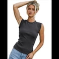 thumbnail image 1 of Camiseta de Tirantes de Punto Básica Informal de Verano con Mangas y Corte Entallado para Mujer, Color Gris Oscuro L, 1 of 8