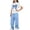 Blue, variant on Girls Summer Outfit Sets Size 10-12, 2 Piece Short Sleeve Printed Kids T-shirts and Cargo Pants Sets Pink