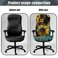 thumbnail image 4 of FKELYI Sunflower Leopard Print Office Chair Cover for Home Anti-Dust Computer Chair Covers Removable Rotating Chair Slipcover for Swivel Boss Chair Office Decoration, Small, 4 of 6