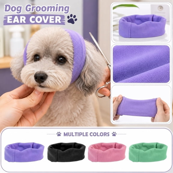 Dog Grooming Hood And Calming Earmuffs, Soft High-Stretch Snood For Noise Reduction And Anxiety Relief, Pet Head Wrap For Stress-Free Grooming And Comfort, 1Pack Black Size:L