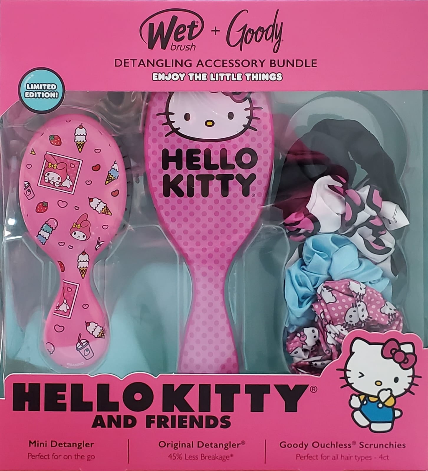 Hello Kitty and Friends Wet Brush + Goody Detangling Accessory Bundle