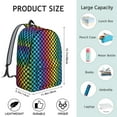 thumbnail image 5 of Rainbow Checkerboard Backpack for School,Cute School Bag,Schoolbag with Adjustable Shoulder Straps & Padded Back,15.7"x11.8"x5.5", 5 of 5