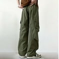 thumbnail image 6 of Rhuody Trousers Pants For Men Cargo Pants Summer Loose Fit Streetwear Straight Leg Trousers Workout Joggers Slacks Active Bottoms Fashion Clothing Army Green L, 6 of 6