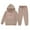 Khaki, variant on Gaexia Girls Letter Print Hoodie and Jogger Pants Set Casual Two Piece Outfit for Everyday Winter Wear Comfortable Lined Tracksuit with Pockets,Coffee,6-7 Years