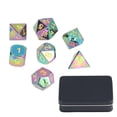 thumbnail image 1 of 7Pcs Electroplating Metal Dice Set Polyhedral Clear Numbers Role Playing Games Collectible Gift for Teens Family Friends, 1 of 8