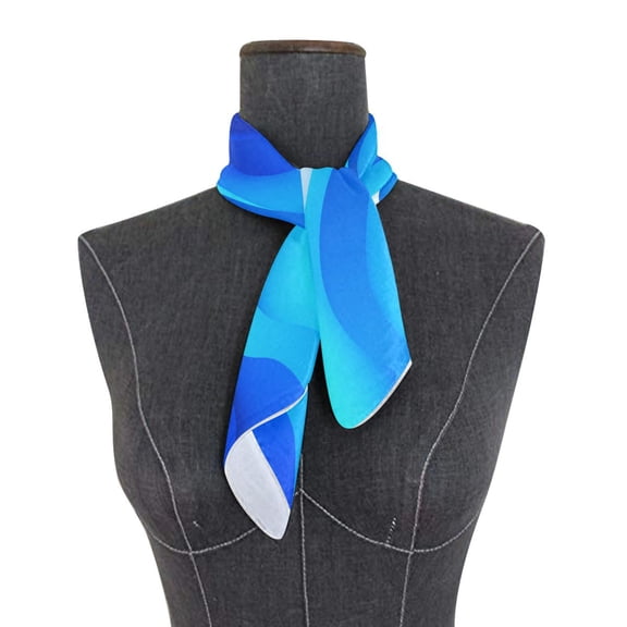 Square Scarf 24x24 Inch Light Blue Flowing River Silky Satin Sun Protection Neck Scarf for Women Multi-Purpose Head Wrap Bandana for Hair Bag Decoration