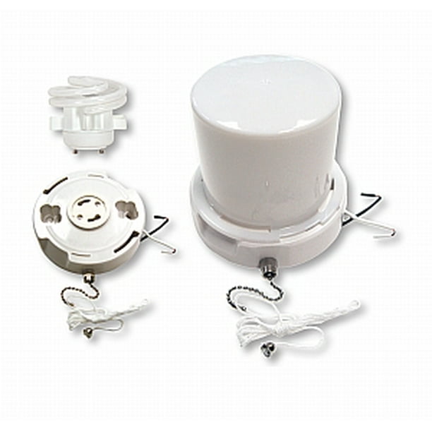 Satco 13W Squat GU24 Pull Chain Fluorescent Ceiling Fixture with Lexan Lens