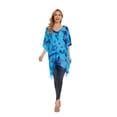 thumbnail image 3 of Beautybatik Blue Womens Boho Hippie Batik Tie Dye Plus Size Tunic Blouse Kaftan Top 3x, 3 of 7