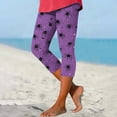 thumbnail image 2 of Bovemsi Womens Pants Casual Vacation Outfits for Women Purple High Waist Stretchy Halloween Graphic Yoga Pants, 7/8 Length Slim Workout Running Leggings M, 2 of 4