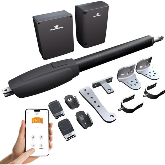 TMT Clifford 500 Premium Single Automatic Gate Opener Up to 20ft and 1200lb Heavy Duty Swing Gate, Gate Opener with Remote Complete Kit, Electric Gate Opener for Driveway (App Compatible)