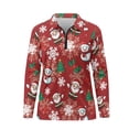 thumbnail image 4 of Yuyamidu Santa Claus Long Sleeve Golf Shirts for Woman Snowman Athletic Tennis Shirts Red Quarter Zip Workout T-shirts Christmas Pullover Size M, 4 of 8