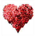 thumbnail image 3 of Burgundy Duvet Cover Set, Futuristic Modern Heart in Geometrical Ombre Style in Squared Pixels Art, Decorative 3 Piece Bedding Set with 2 Pillow Shams, Calking Size, Red and Ruby, by Ambesonne, 3 of 3