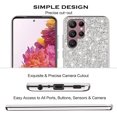 thumbnail image 6 of Compatible with Samsung Galaxy S23 Ultra Case, Glitter Sparkly Samsung S23 Ultra Phone Case with Slim Silicone Shockproof Protective Bumper Cover for Cute Girls Women (Silver), 6 of 14