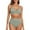 Green, variant on Women's Solid Color Bikini Set, Two Piece Bathing Suit with Removable Padding, No Underwire Swimwear,Sky Blue XL