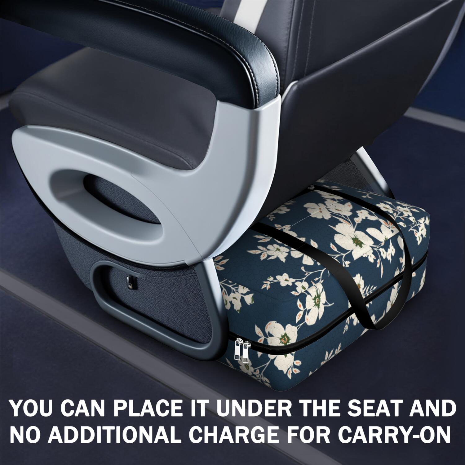 For Spirit Airlines Personal Item Bag 18x14x8 Inch, Floral Weekender Travel Bag, Foldable Travel Duffel Bag Underseat Carry on Bag with Luggage Sleeve for Women and Men 30L