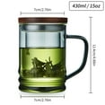 thumbnail image 4 of Glass Tea Cup with Infuser and Lid 14.5 fl oz, Heat Resistant Borosilicate Glass Tea Infuser Mug for Blooming and Loose Leaf Tea, Gas Stovetop Safe, 4 of 7