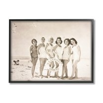 Stupell Industries Seashore Sirens Vintage Photography Coastal Photography Black Framed Art Print Wall Art