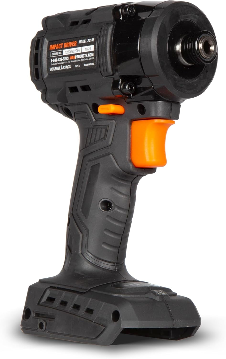 WEN 20V MAX Lithium-Ion 1/4-Inch Brushless Cordless Compact Impact Driver (Tool Only – Battery Not Included)