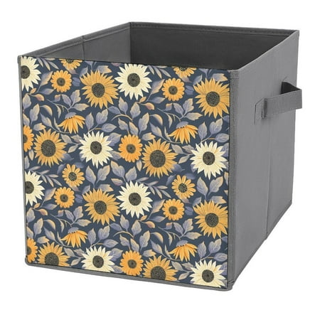

ZHANGS Sunflower Pattern-392 Cube Storage Box With Handle Collapsible Storage Bins Portable Open Home Storage Bins Closet Organizers Box For Books Toys Clothes Or Toys
