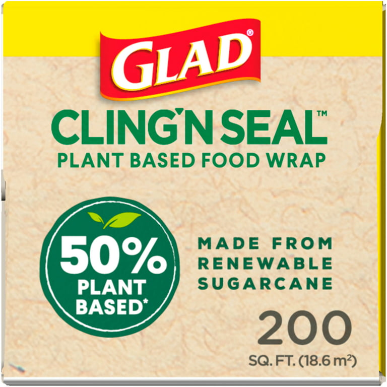 Glad Holiday Cling Wrap Plastic Wrap - Green - 200Sq Ft (Pack Of 2)