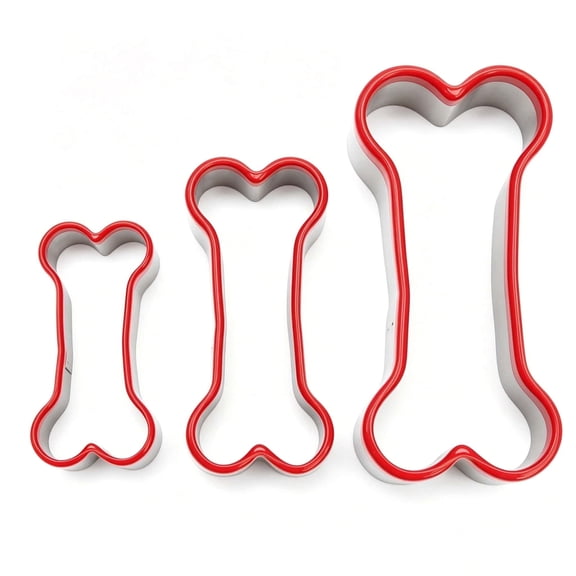 Dog Bone Cookie Cutters Set of 3, Dog Treats Cookie Cutter, Biscuit Dog Treat Cookie Cutter Set for Homemade