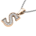 thumbnail image 3 of Dazzlingrock Collection 0.10 Carat (ctw) Round Diamond Fancy Letter 'S' Initial Pendant 1/10 CT, 14K Rose Gold, 3 of 6