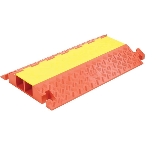 Heavy Duty, 2-Channel Cable Guard, Yellow/Orange, 36"L x 22"W x 4-1/8"H
