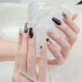 thumbnail image 3 of Uñas Postizas Sun&Beam Medianas Ballerina Negro Gris Plata, 3 of 6