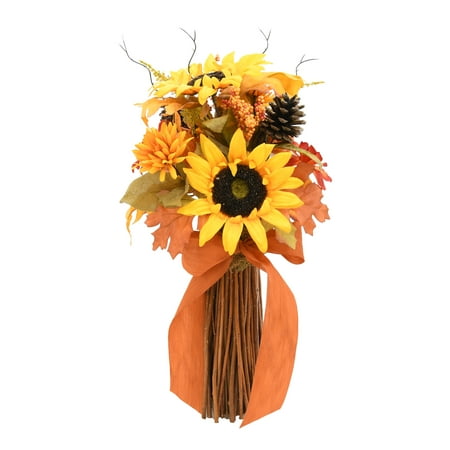 Way To Celebrate Thanksgiving Mix Bouquet Artificial Flower Fall Decoration, Yellow Sunflower and Pine (Best Way To Mix Whiskey)