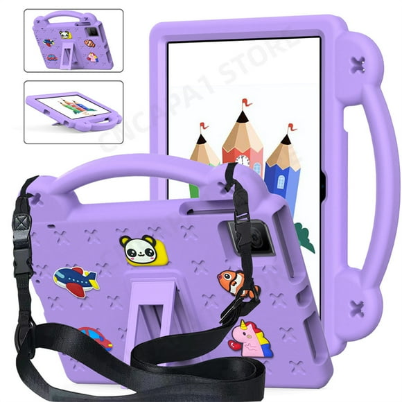 Free Shoulder Strap For Acer Iconia Tab P10 2023 10.4" Tablet PC Cute Portable EVA Foam Shockproof Cover Case Kids Purple Iconia Tab P10 2023
