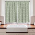 thumbnail image 2 of Ambesonne Orient Kitchen Curtains, Scrolling Flower Petals Art, 55"x30", Peacock Green and Beige, 2 of 3