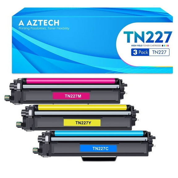 TN-227 Cyan Magenta Yellow Toner Cartridge 3-Pack Compatible for Brother TN227 TN227C TN227M TN227Y MFC-L3710CW MFC-L3770CDW MFC-L3750CDW HL-L3210CW HL-L3230CDW HL-L3290CDW Printer Ink
