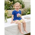 thumbnail image 5 of BemeyourBBs Toddler Baby Girl Back to School Outfit Baby First Day of School Kindergarten Outfit Baby Girl Summer Clothes Bow School Bus Embroidery Short Sleeve T Shirt Tops and Stripe Shorts Set, 5 of 9