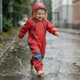 thumbnail image 2 of mgoYE Boy Rain Jacket 3t Kids Toddler Snow & Rain Suit - Waterproof Coverall One Piece Weather Resistant Baby Jacket(Red,1-2 Years), 2 of 7