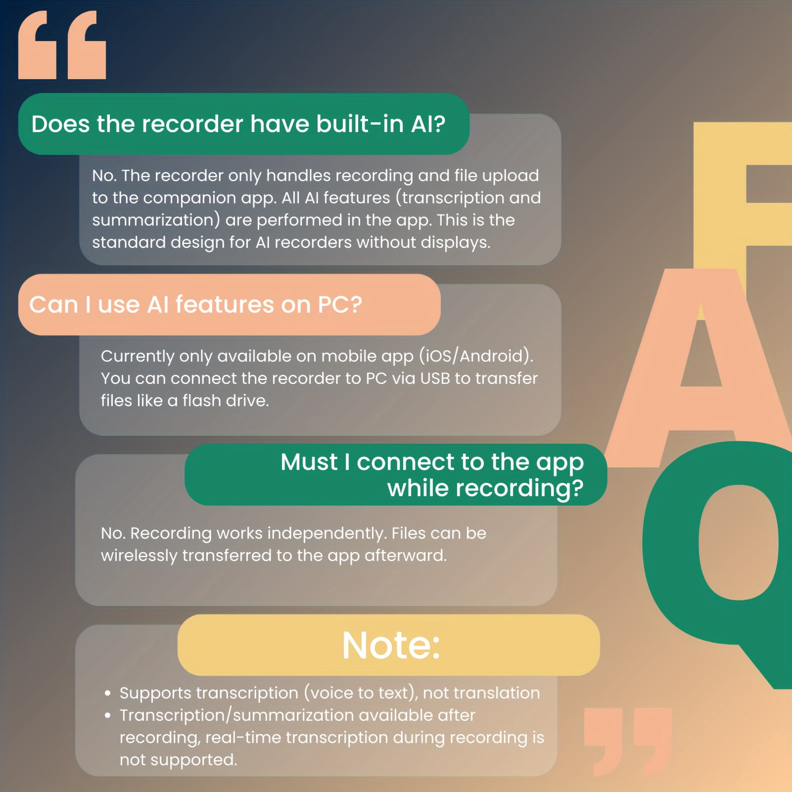 AI Voice Recorder with APP for Voice-to-Text Transcription, Translation, GPT-4o Summary, Mind Mapping, 64GB Storage, And A Magnetic Design, for Calls, Lectures, And Meetings, By FoCase Rec