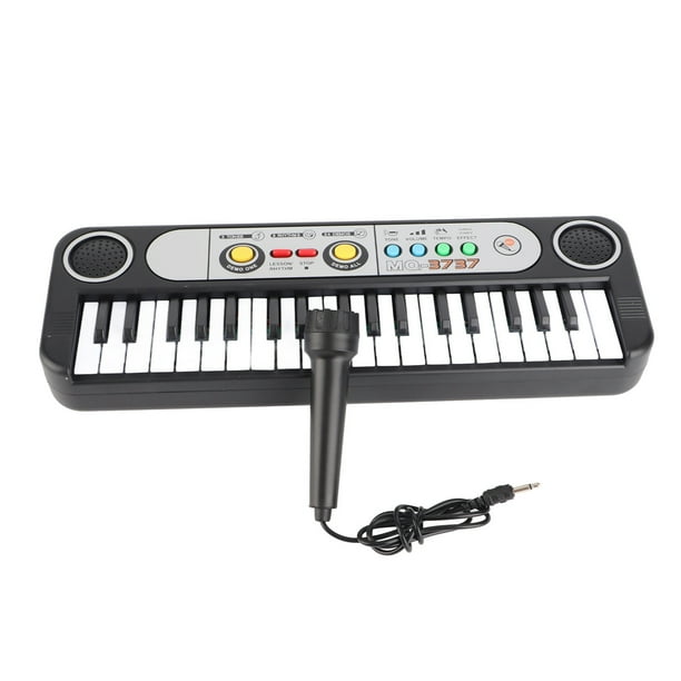 Teclado digital eléctrico de 37 teclas, instrumento musical de piano, juguete para niños con micrófono