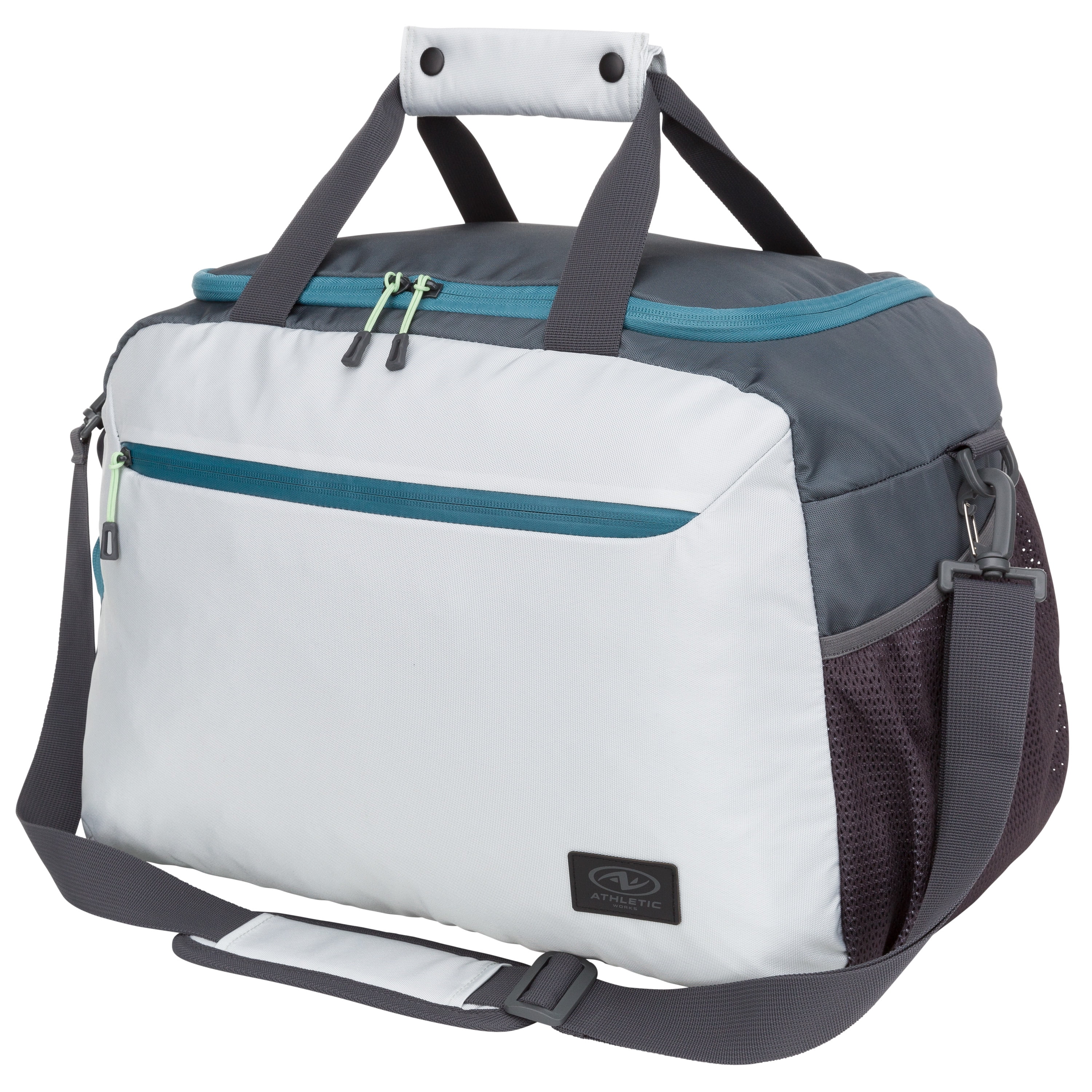 Athletic Works Urban Duffle Bag for Adults, Easy Care Sports Bag, Foggy Dew Gray